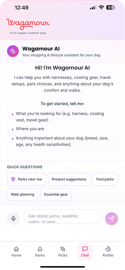 AI Chat Assistant - Wagamour App Screenshot